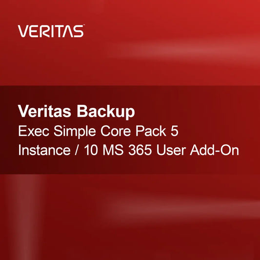 Veritas Backup Exec Simple Core Pack 5 Instance / 10 Pengguna MS 365 Add-On